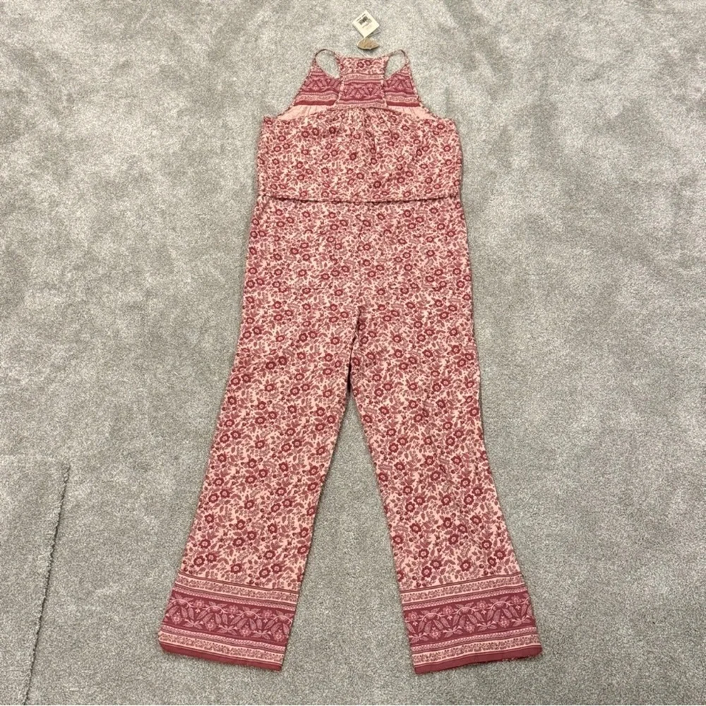 Faherty Adella Pink Floral Organic Cotton Jumpsuit Size Small NWT - Picture 4 of 11